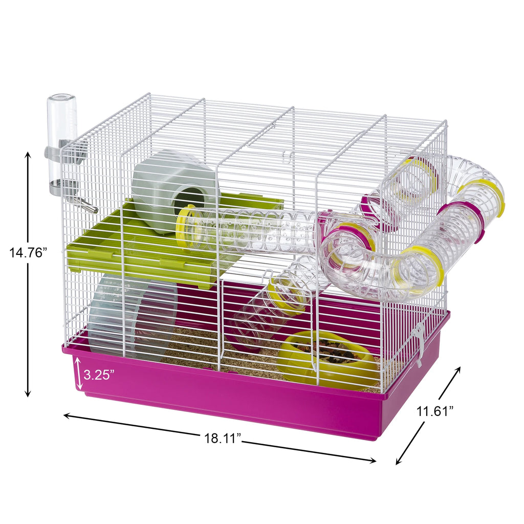 Laura Small Hamster Cage, Fun & Interactive Cage Measures 18.11L X 11.61W X 14.8H & Includes All Accessories