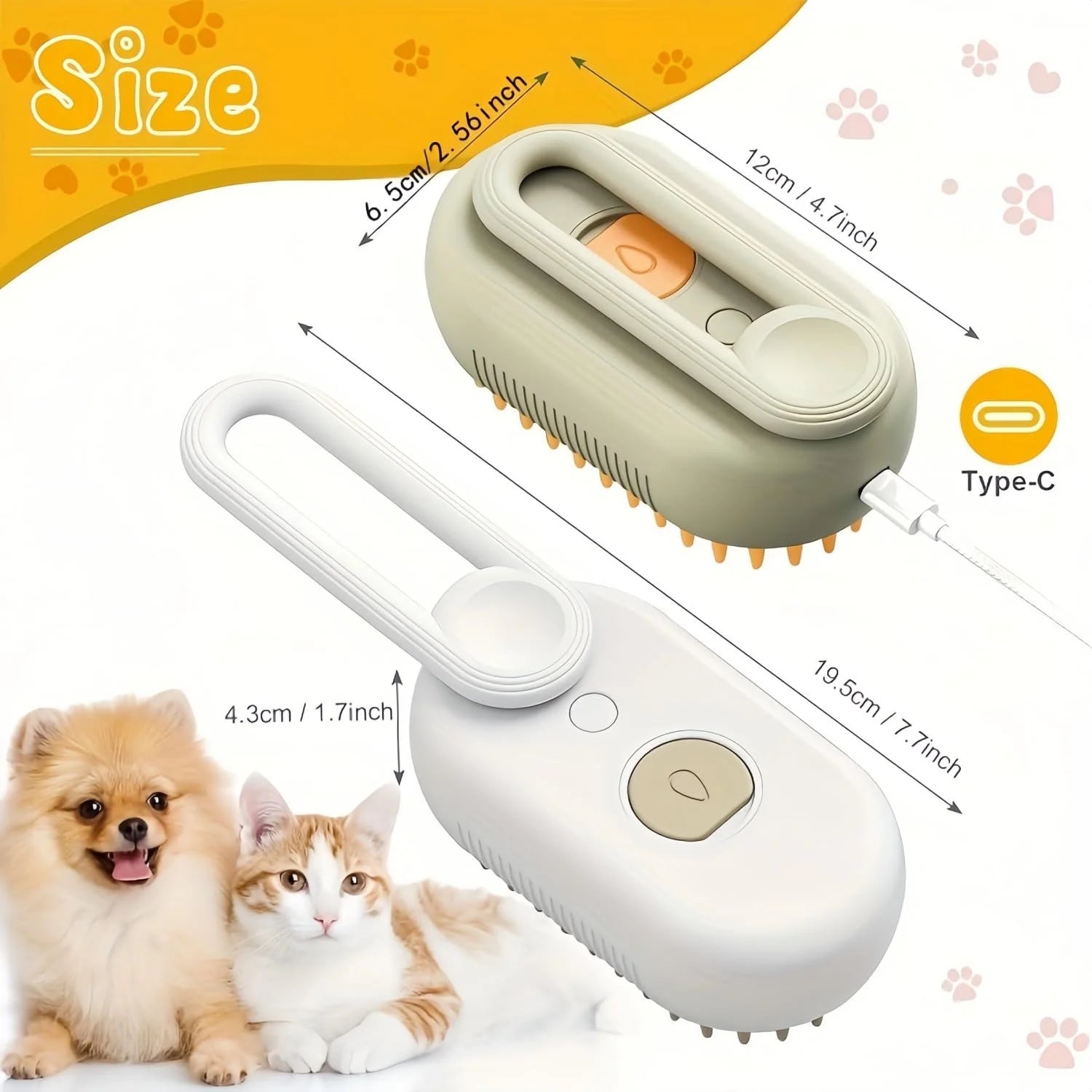 3-In-1 Cat Steam Brush, Spritz Defur Comb for Cats for Massaging and Cleaning Shedding Pets, Steam Cat Brush, Cloud Care Cat Brush for Long and Short Hair Cats and Dogs Grooming Tool