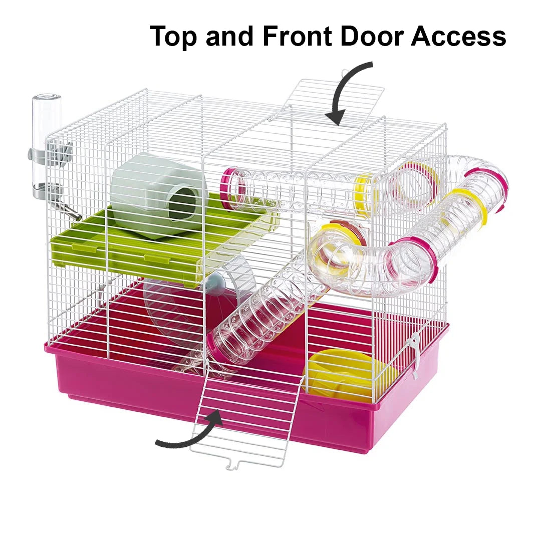 Laura Small Hamster Cage, Fun & Interactive Cage Measures 18.11L X 11.61W X 14.8H & Includes All Accessories