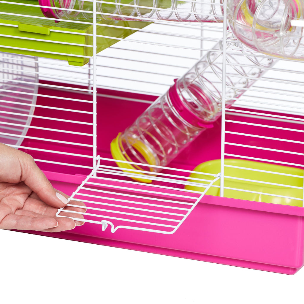 Laura Small Hamster Cage, Fun & Interactive Cage Measures 18.11L X 11.61W X 14.8H & Includes All Accessories