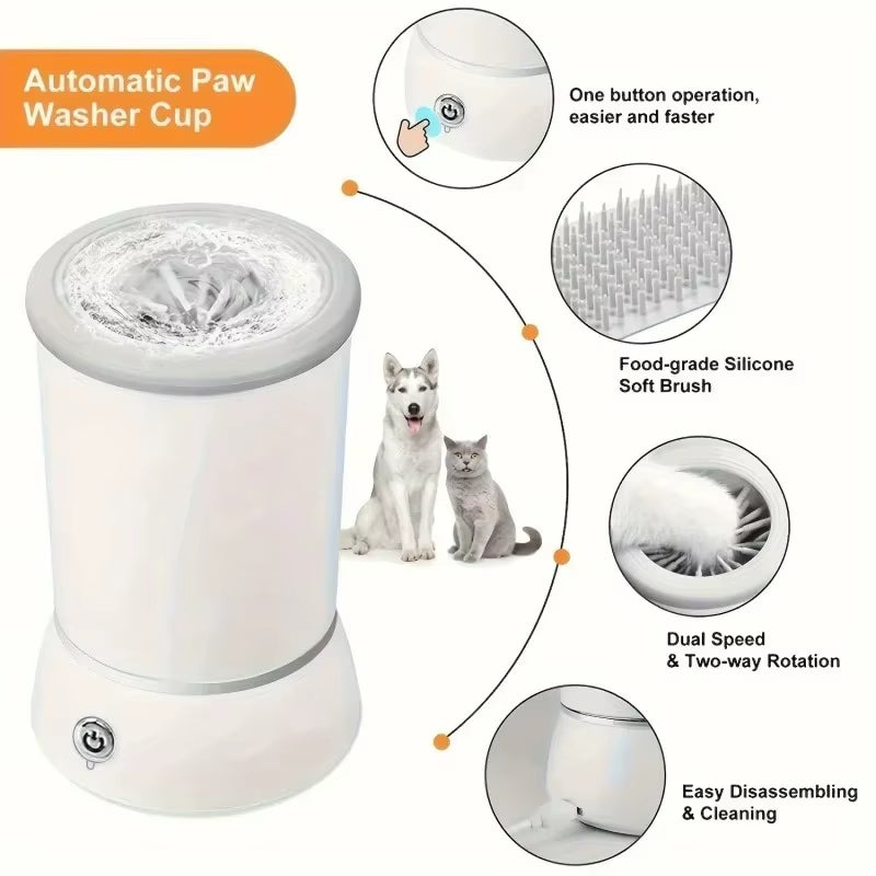 Pet Feet Washer Electrical Pet Paw Cleaner Automatic Dog Quick Low Cleaner Legs Foot Washer Cup Portable Noise Dog Cat Clean