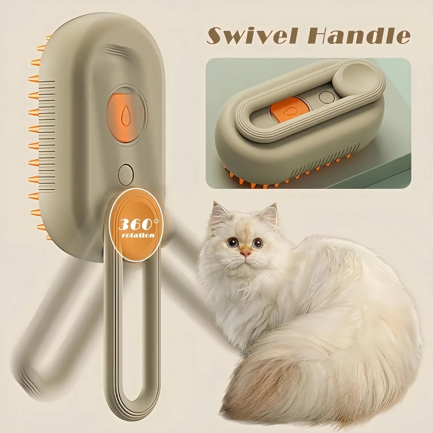 3-In-1 Cat Steam Brush, Spritz Defur Comb for Cats for Massaging and Cleaning Shedding Pets, Steam Cat Brush, Cloud Care Cat Brush for Long and Short Hair Cats and Dogs Grooming Tool
