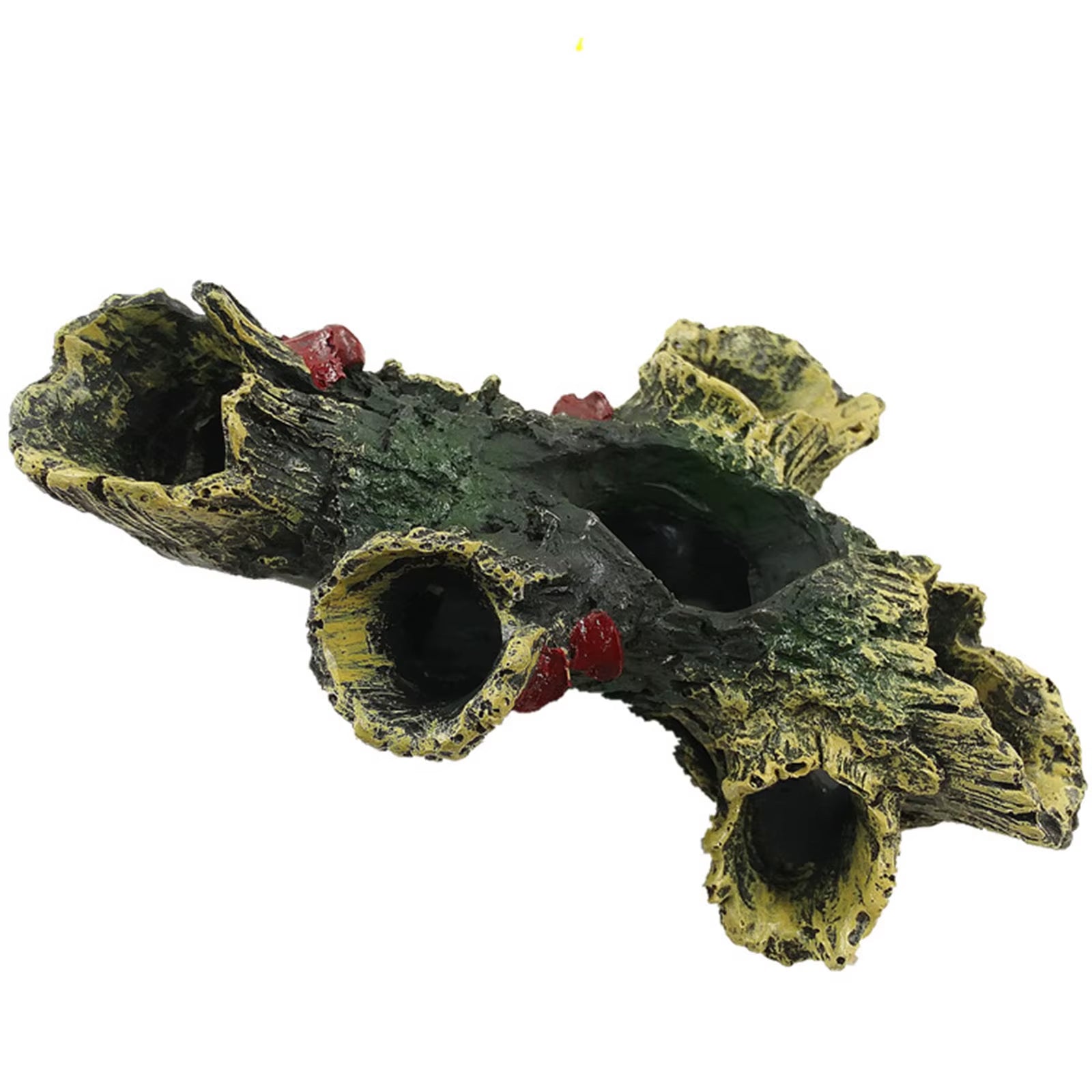 Aquarium Hollow Log Decor Multifunction Resin Fish Hiding Cave Non-Toxic Aquarium Dead Wood Decoration for Fish Tank Aquarium