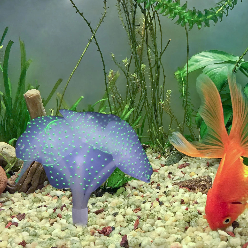 Aquarium Decorations - Fluorescent Coral Simulation Jellyfish Ornamental Fish Aquarium Decoration Supplies - Green