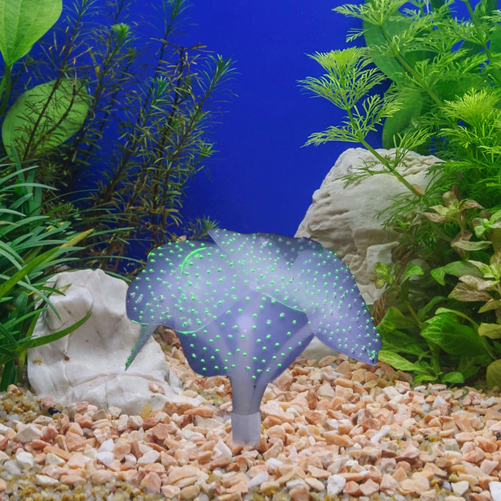 Aquarium Decorations - Fluorescent Coral Simulation Jellyfish Ornamental Fish Aquarium Decoration Supplies - Green