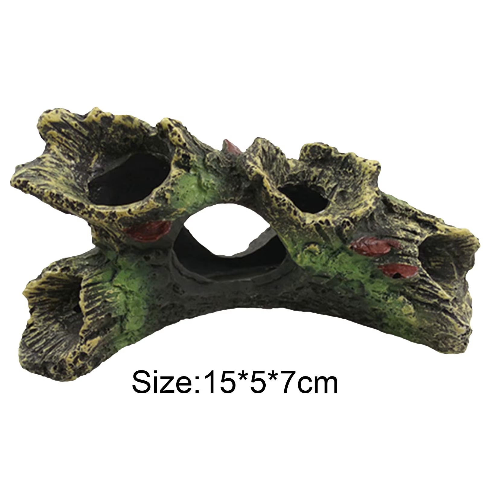 Aquarium Hollow Log Decor Multifunction Resin Fish Hiding Cave Non-Toxic Aquarium Dead Wood Decoration for Fish Tank Aquarium